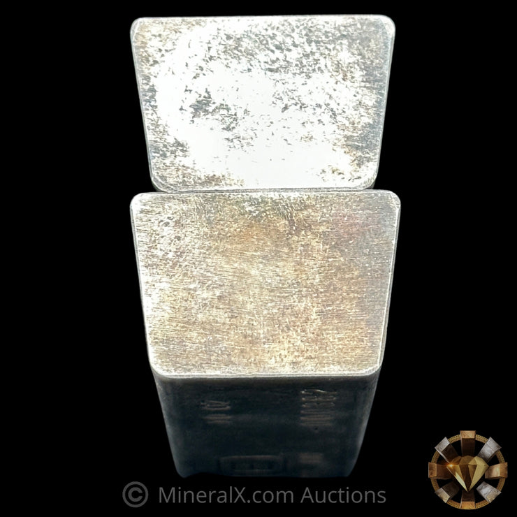 x2 10oz Engelhard E Logo Industrial Extruded Vintage Silver Bar Lot With Low Sequential Serials