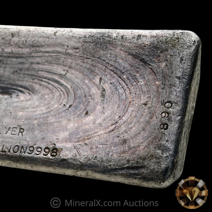 50.2oz Harrington Metallurgy Ltd Australia Vintage Silver Bar With Unique Reverse Logo Impression