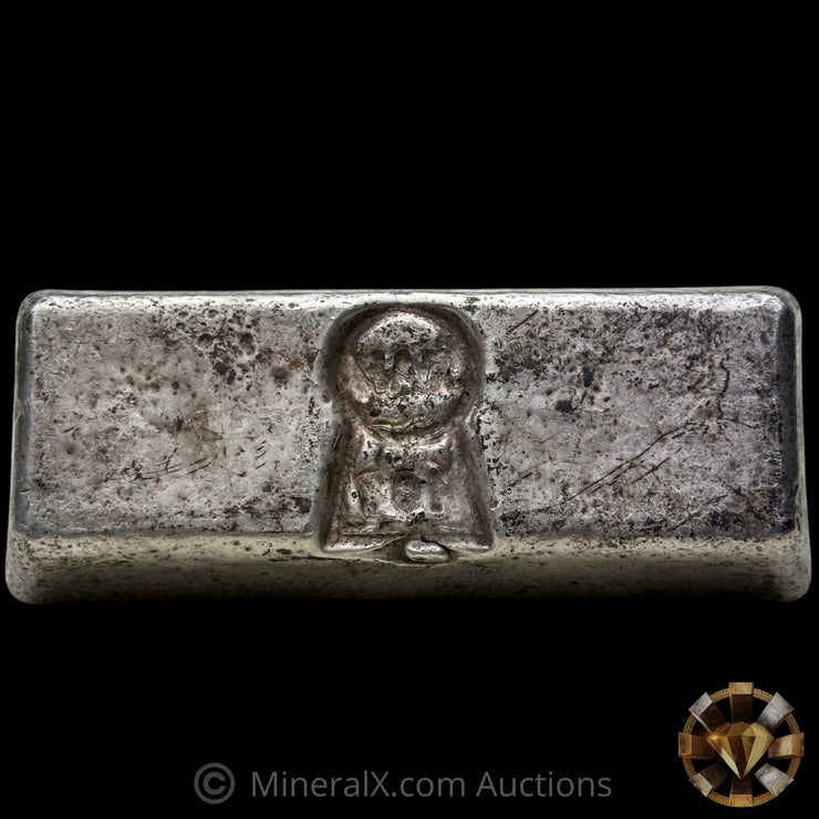 50.2oz Harrington Metallurgy Ltd Australia Vintage Silver Bar With Unique Reverse Logo Impression