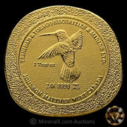 1oz 1978 Johnson Matthey Mint Canada JM Trinidad & Tobago Securities & Mining Ltd Hummingbird Vintage Gold Bar / Round With Bag