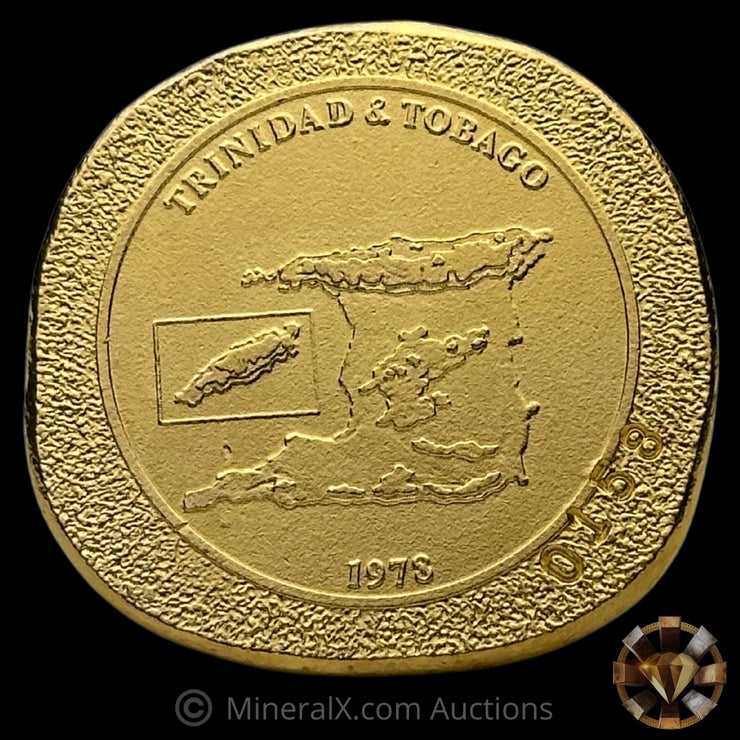 1oz 1978 Johnson Matthey Mint Canada JM Trinidad & Tobago Securities & Mining Ltd Hummingbird Vintage Gold Bar / Round With Bag