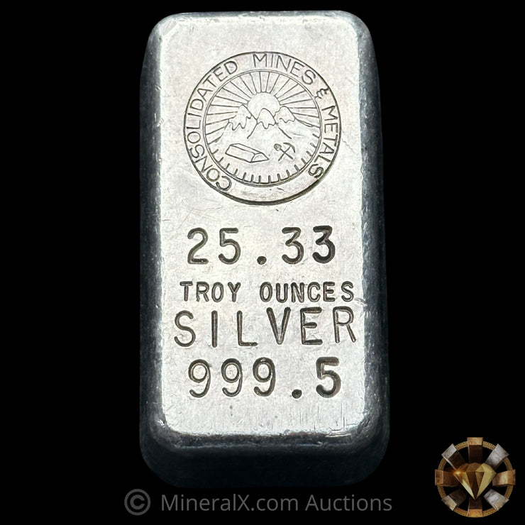 25.33oz Consolidated Mines & Metals Vintage Silver Bar