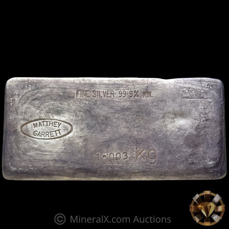 1.003Kg (Kilo) Matthey Garrett MG Australia Vintage Silver Bar