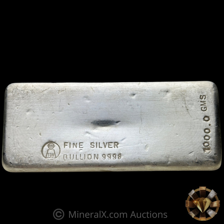 1000g (Kilo) Harrington Metallurgist Australia Vintage Silver Bar