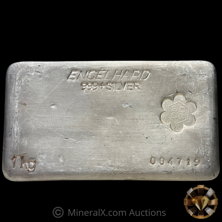 Kilo Engelhard Australia Vintage Silver Bar With SCCC Southern Cross Coins & Commodities Counterstamp