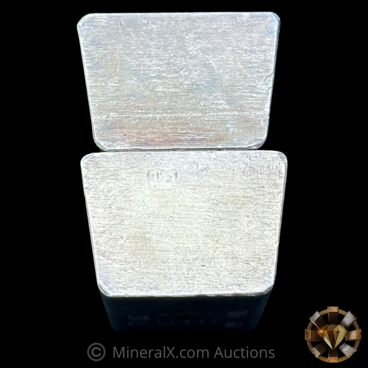 x2 7oz Engelhard E Logo Industrial Extruded Vintage Silver Bar Lot With Sequential Low Serials