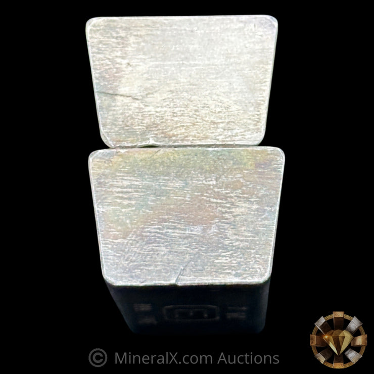 x2 7oz Engelhard E Logo Industrial Extruded Vintage Silver Bar Lot With Sequential Low Serials