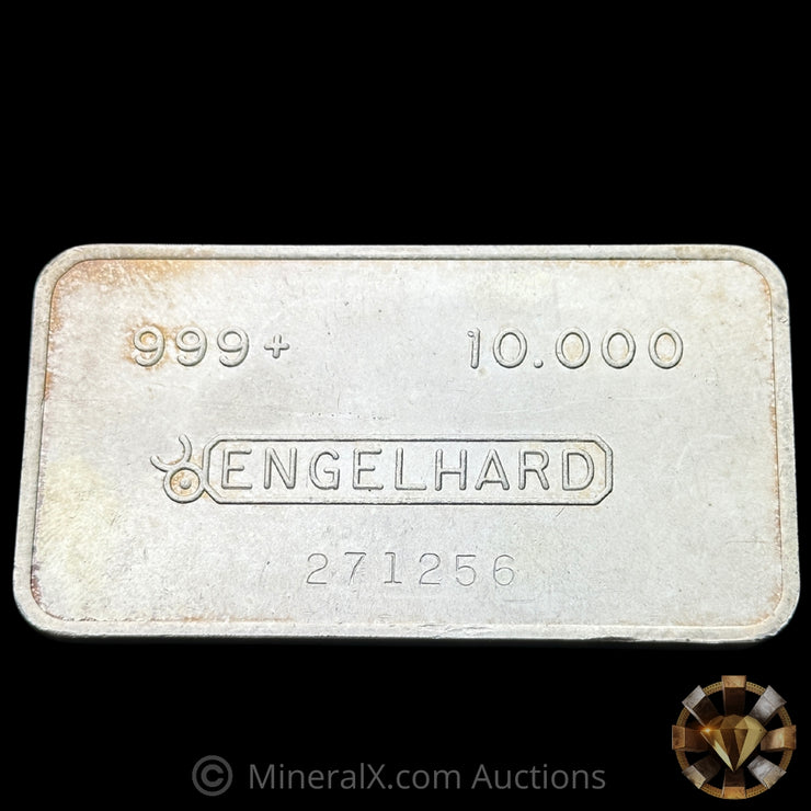 10oz Engelhard Bull Logo With Dot Variety Vintage Silver Bar