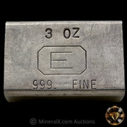 3oz Engelhard E Logo Industrial Extruded Vintage Silver Bar