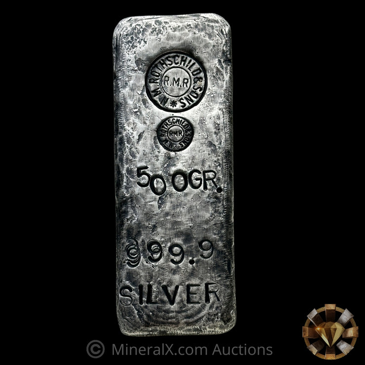 500g N.M. Rothschild & Sons RMR Vintage Silver Bar