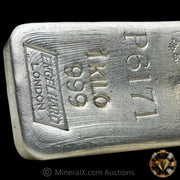 Kilo Engelhard London Vintage Silver Bar With Mocatta & Goldsmid Counterstamp