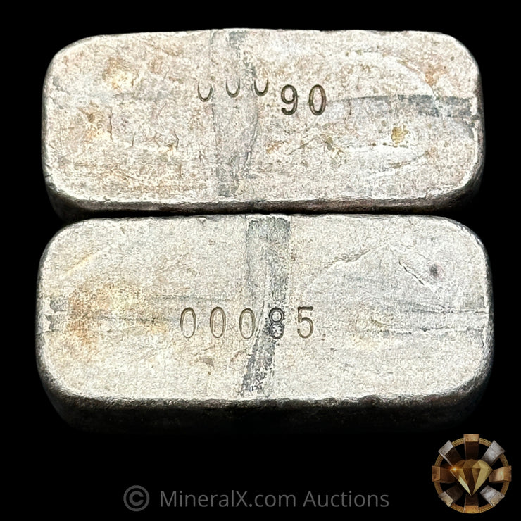 x2 5oz Silvertowne Vintage Silver Bar Lot With Low Serials