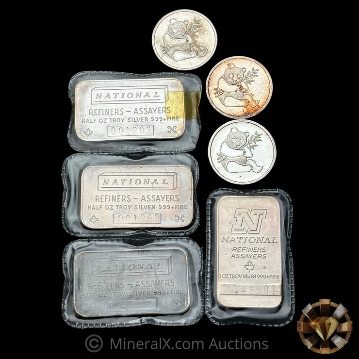 4oz Misc Vintage Silver Bar & Coin Lot