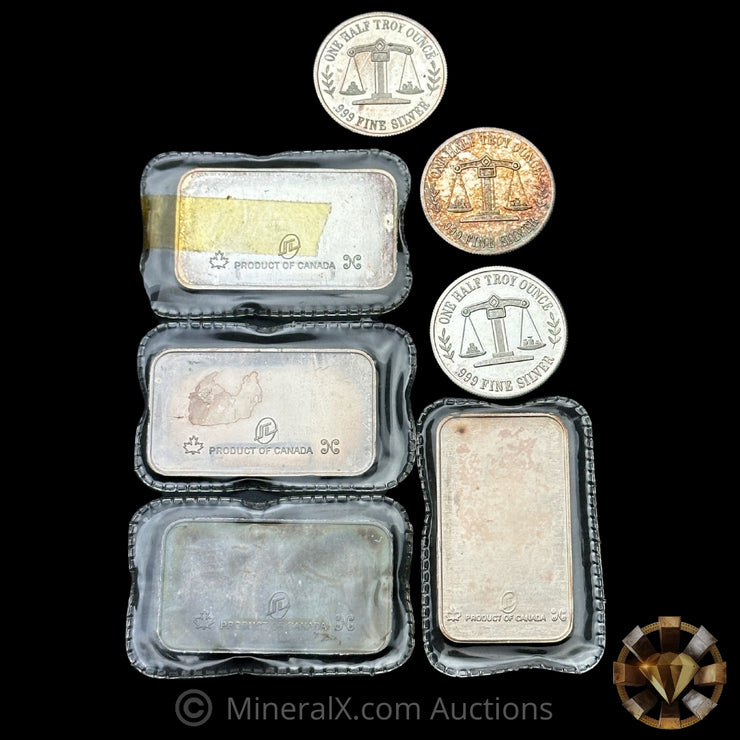4oz Misc Vintage Silver Bar & Coin Lot