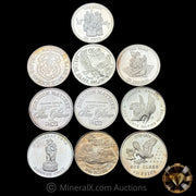x10 1oz Misc Vintage Silver Coin Lot