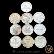 x10 1oz Misc Vintage Silver Coin Lot