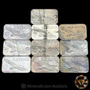 x10 1oz Misc Vintage Silver Bar Lot