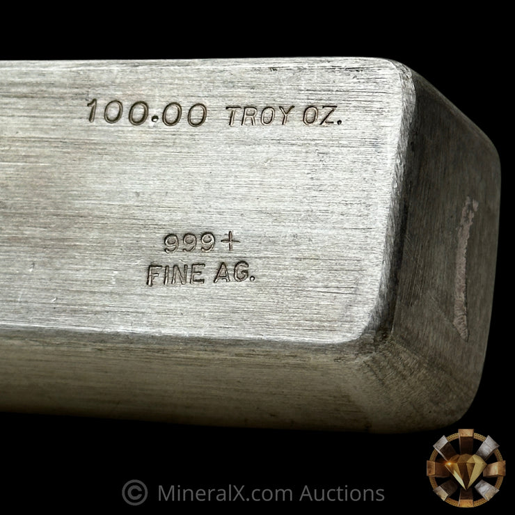 100oz Silverfarm San Francisco "Lot 69" Vintage Silver Bar With Unique Brushed Surfaces