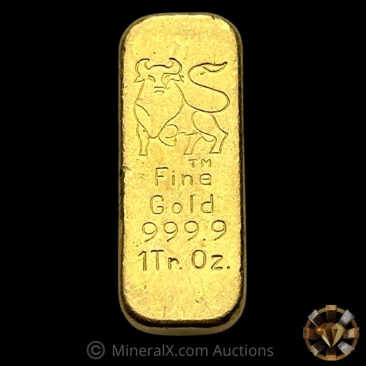 1oz Merrill Lynch Bull Made By Handy Harman Vintage Gold Bar