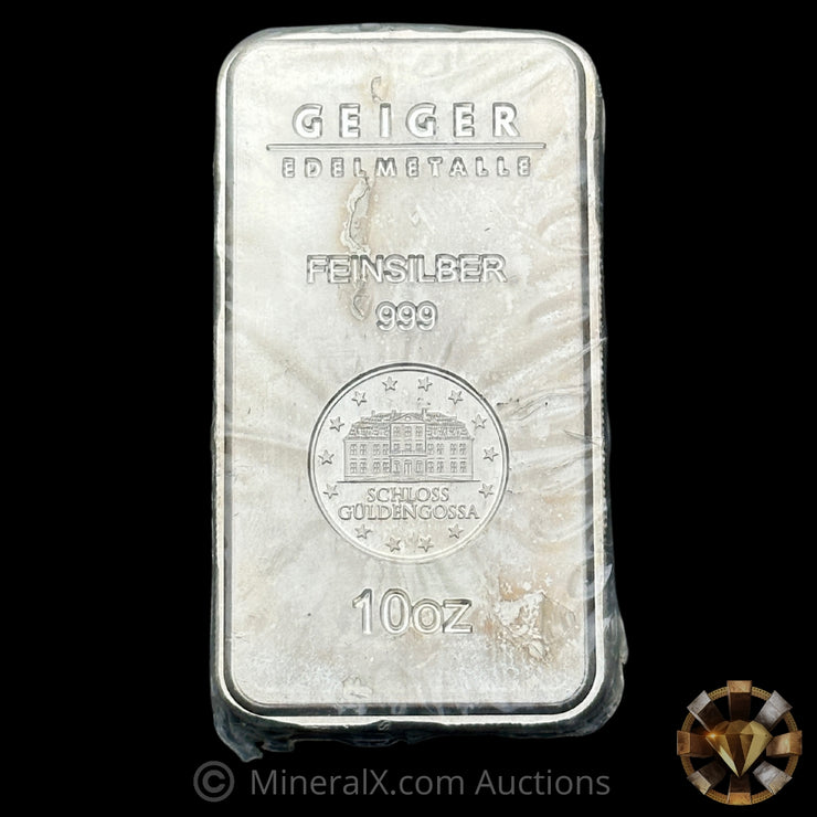 10oz Geiger Edelmetalle Feinsilber Silver Bar In Seal (Discontinued Variety)