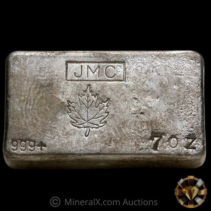 7oz JMC Johnson Matthey Maple Leaf Vintage Silver Bar