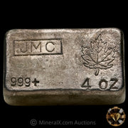 4oz JMC Johnson Matthey Maple Leaf Vintage Silver Bar