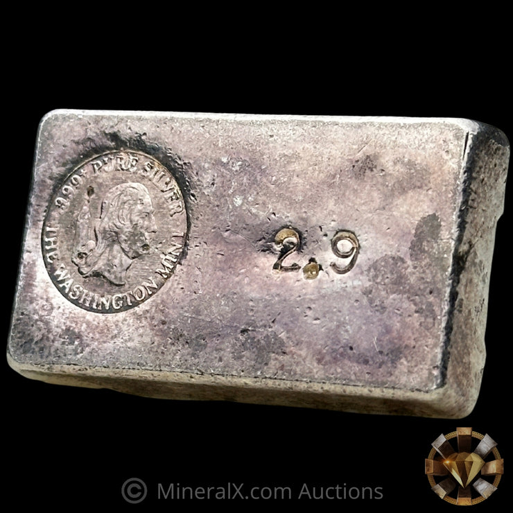 2.9oz The Washington Mint Vintage Silver Bar In Rare Odd Weight Class