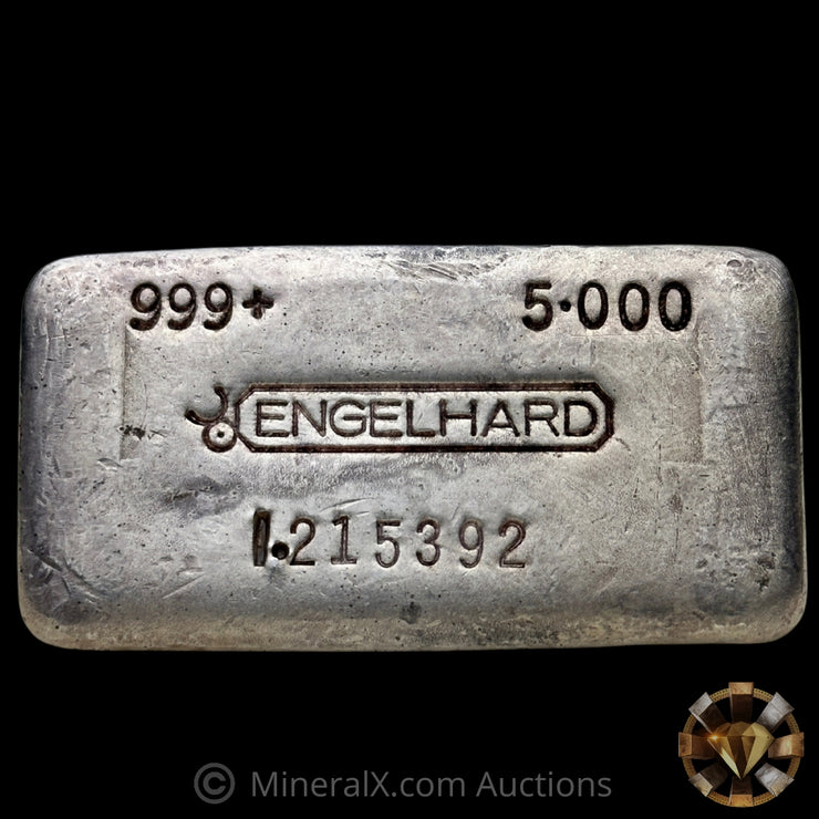 5oz Engelhard Bull Logo Vintage Silver Bar (See Desc)