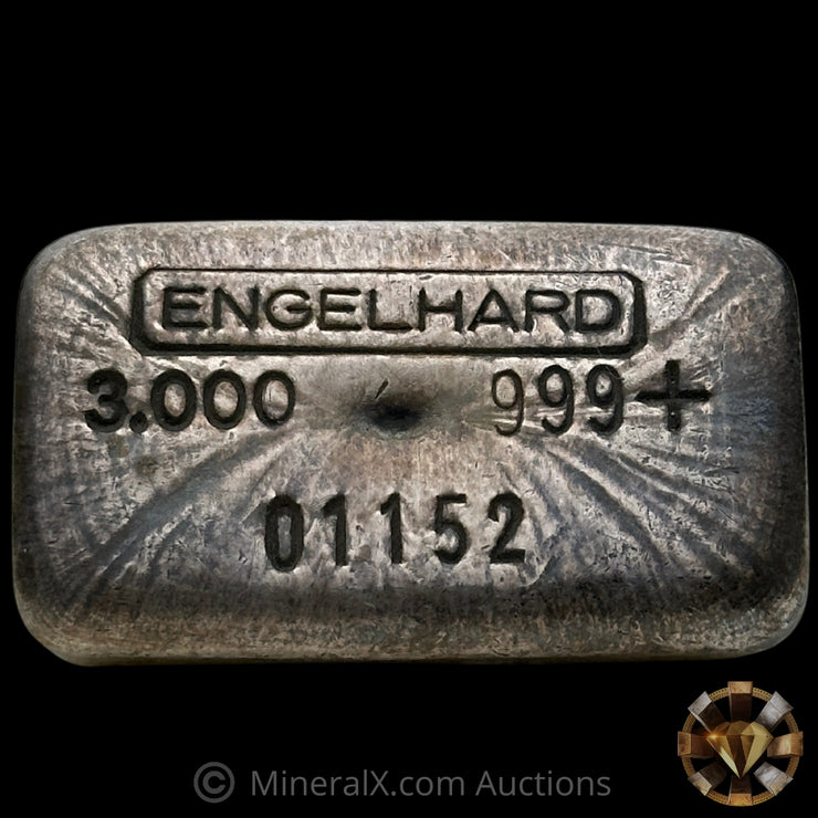 3oz Engelhard 2nd Series Top Hallmark "Tight 999+" Variety Vintage Silver Bar