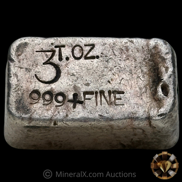 3oz Comstock Mold Vintage Silver Bar
