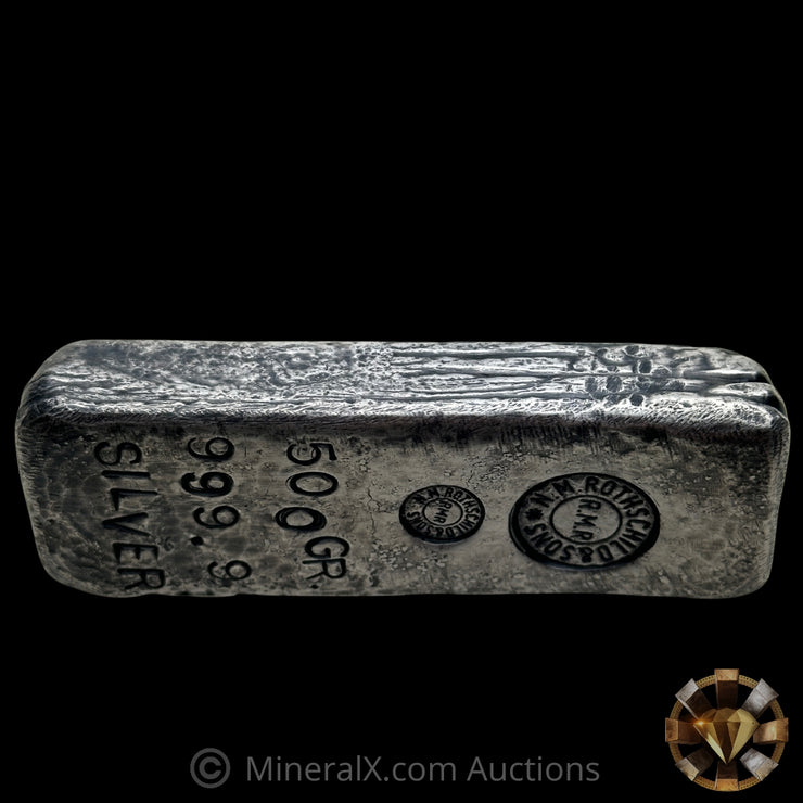 500g N.M. Rothschild & Sons RMR Vintage Silver Bar