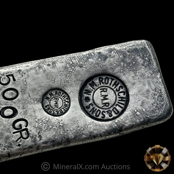 500g N.M. Rothschild & Sons RMR Vintage Silver Bar