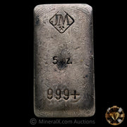 5oz JM Johnson Matthey Flat Mold Variety Vintage Silver Bar