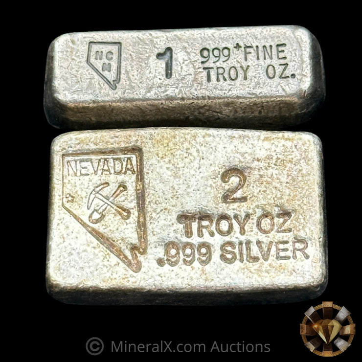3oz (1oz,2oz) NCM Nevada Coin Mart Silver Bar Lot