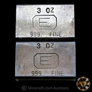 x2 3oz Engelhard E Logo Industrial Extruded Vintage Silver Bar Lot With Low Sequential Serials