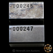 x2 3oz Engelhard E Logo Industrial Extruded Vintage Silver Bar Lot With Low Sequential Serials