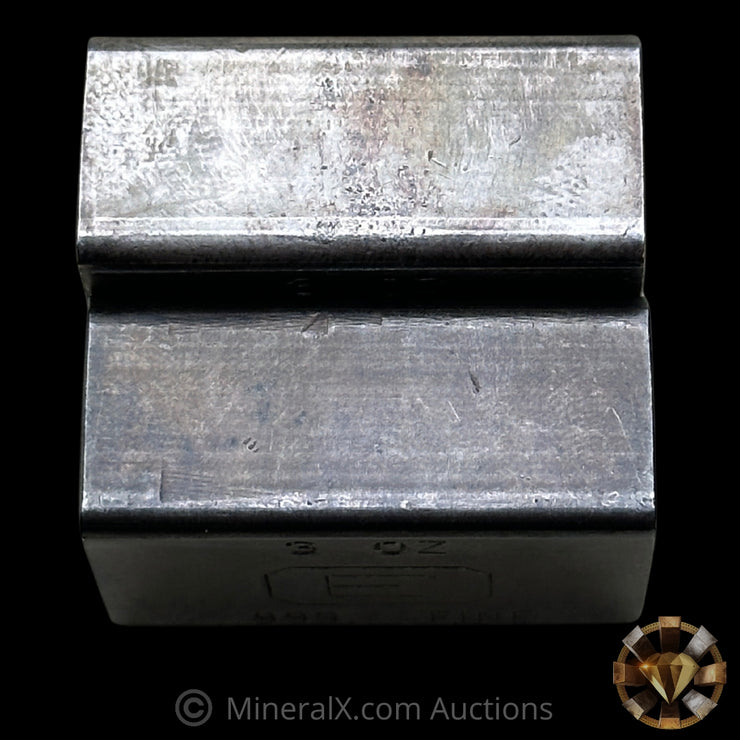 x2 3oz Engelhard E Logo Industrial Extruded Vintage Silver Bar Lot With Low Sequential Serials