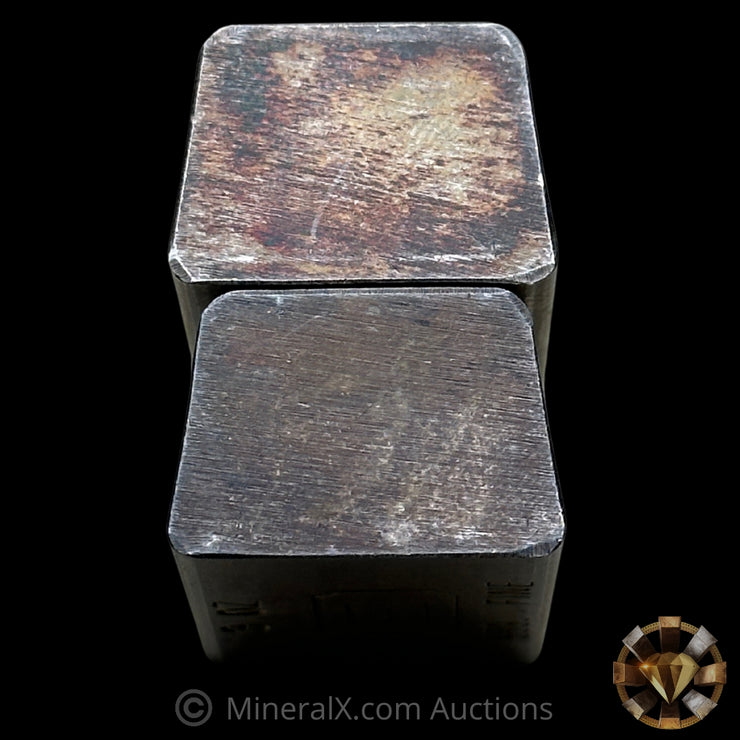 x2 3oz Engelhard E Logo Industrial Extruded Vintage Silver Bar Lot With Low Sequential Serials