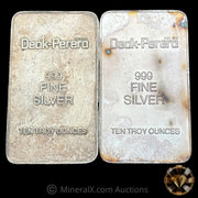 x2 10oz Deak Perera Small Serial Font Variety Vintage Silver Bar Lot