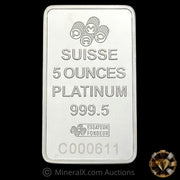5oz PAMP Fortuna Platinum Bar with Original Numbers-Matching Assay Box