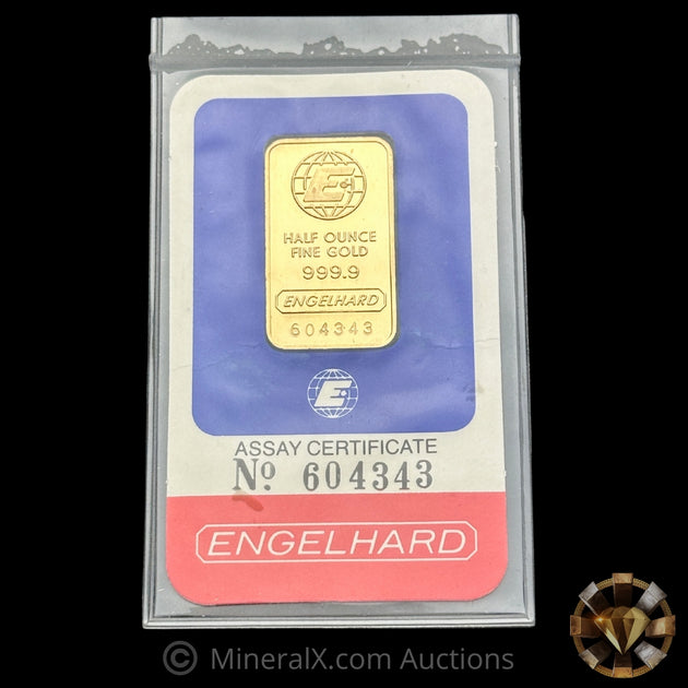 1/2oz Engelhard Vintage Gold Bar in Original Factory Seal – MineralX