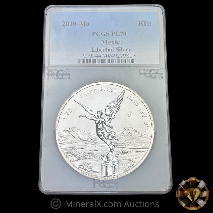 Kilo 2010 Libertad Silver Coin PCGS PL70