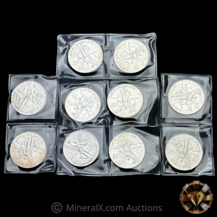x10 1oz 1989 Libertad Silver Coin Lot