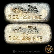 x2 5oz Silvertowne Vintage Silver Bar Lot With Low Sequential Serials