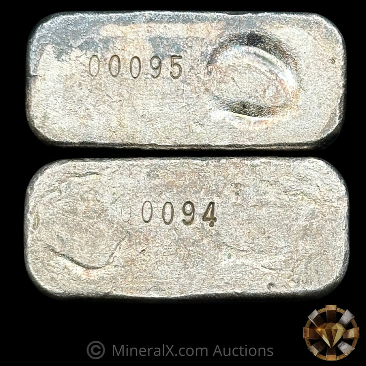 x2 5oz Silvertowne Vintage Silver Bar Lot With Low Sequential Serials