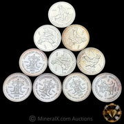 x10 1oz Misc Vintage Silver Coin Lot