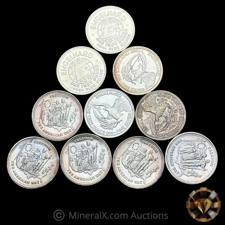 x10 1oz Misc Vintage Silver Coin Lot