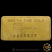 1oz Simmons Vintage Gold Bar