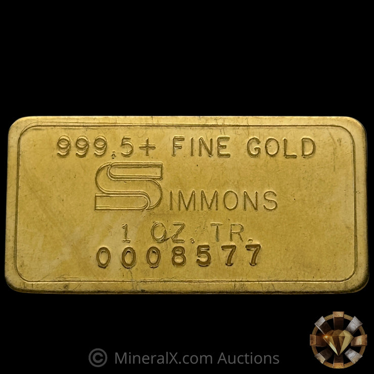 1oz Simmons Vintage Gold Bar