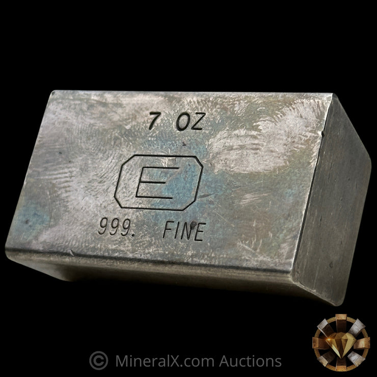 7oz Engelhard E Logo Industrial Extruded Vintage Silver Bar With Low Serial